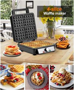 <span class=keywords><strong>Gaufrier</strong></span> carré en acier inoxydable, 4 pièces, pour le petit déjeuner et les collations, machine à gaufres <span class=keywords><strong>XL</strong></span> - Product Image 2