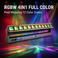 Barra de Luz LED RGBW de 12x40W 600W con Anillo Halo de 270° °   Sistema DMX512 Inclinable de 14/58 Canales, AC90-240V, para Escenarios, Discotecas, Conciertos y Bodas