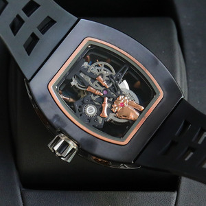 <span class=keywords><strong>Montre</strong></span> mécanique pour homme la plus vendue, modèle 66, <span class=keywords><strong>avec</strong></span> cadran squelette, entièrement noire, étanche, résistante aux chocs, élégante, pour homme d'affaires - Product Image 6