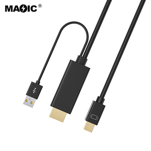 <span class=keywords><strong>Cable</strong></span> de Audio y Video <span class=keywords><strong>USB</strong></span> <span class=keywords><strong>HDMI</strong></span> <span class=keywords><strong>a</strong></span> <span class=keywords><strong>Mini</strong></span> DP 2 en 1 de Alta Calidad, 4K 60Hz, para HDTV - Product Image 6
