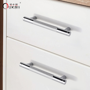 Oukali nhôm kéo xử lý cho nhà bếp cửa ngăn kéo tủ Vàng t Bar <span class=keywords><strong>128mm</strong></span> kéo đen Tủ knurling kéo tùy chỉnh - Product Image 6