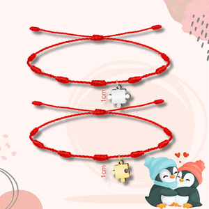 2 pezzi bracciali con perline da 7 nodi per coppie o amici ciondolo in acciaio inossidabile incluso - Product Image 3
