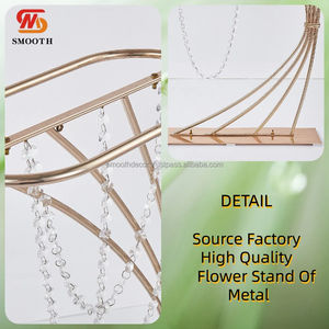 Support à fleurs haut en fer forgé lisse 80 cm doré pour centre de table de mariage - Product Image 2