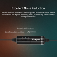 Microphone cravate à condensateur omnidirectionnel à 360 degrés KingMa pour smartphone et caméra