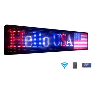 Программируемый прокручивающийся светодиодный знак с движущимися сообщениями, полноцветный светодиодный дисплей P10, наружный точечный матричный светодиодный дисплей