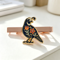 Herstellung von Vintage-Krawattenklammern mit individuellem Logo, Weich-Emaille, Vogel- und Blumendesign, Metall, Herrenanzug-Accessoire