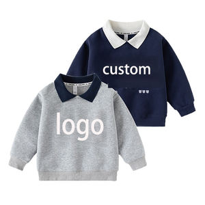 Sudadera Polo para Niños, Primavera 2026, Nuevo Estilo, Sudadera de Manga Larga para Niños Grandes, Sudadera de Manga Larga con Contraste de Color - Product Image 3