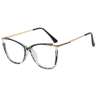 Lunettes DL 2023 Vente en gros Lunettes de soleil surdimensionnées œil de chat Anti-lumière bleue Lunettes métalliques Cadre doré Femmes Lunettes optiques personnalisées