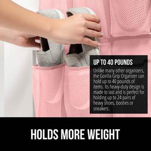 Hot 24 Grid Pink Breathable Mesh Pocket Hanging <b>Storage</b> Rack Closet Rack Hanger Hanging <b>Storage</b> Bag - Product Image 4