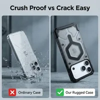 Étui de protection robuste et magnétique transparent en TPU+PC antichoc de luxe pour iPhone 17/16/15 et autres modèles