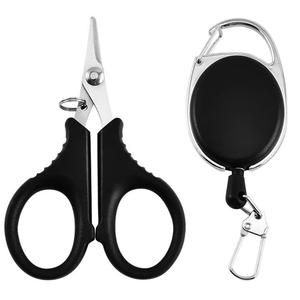 ด้านบนขวา FS011 กรรไกรตกปลากรรไกรสแตนเลส PE สายถักเปียเครื่องตัดปลาตัดกรรไกรตกปลาเครื่องมือ - Product Image 3