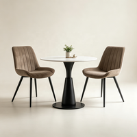 Chaise de salle à manger rembourrée à coutures verticales en velours, chaise d'appoint pour salle à manger et salon – Offre Spéciale