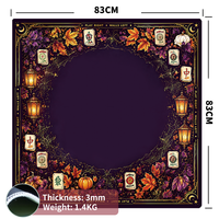 Tapis de Mahjong en boue de diatomée violette de Noël, antidérapant, insonorisant, pliable, imperméable, pour 4 joueurs, pour table de jeu, idéal pour les fêtes