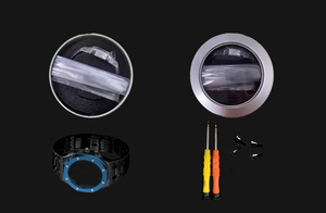 Bộ phụ kiện độ chế tạo thay thế đồng hồ Gen <span class=keywords><strong>5</strong></span> Ga2100, dây đeo cao su màu xanh vàng, vỏ kim loại, viền bezel - Product Image 6