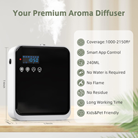Diffuseur d'arômes sans eau carré 240 ml, télécommande, application, fixation murale, sur table, silencieux, double liquide, diffuseur d'huiles essentielles pour la maison, OEM