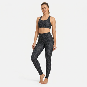 Leggings de Yoga Gris Oscuro con Cintura Elástica, de Cintura Alta, Compresión, Transpirables, de Secado Rápido, Pantalones Deportivos Personalizados - Product Image 1