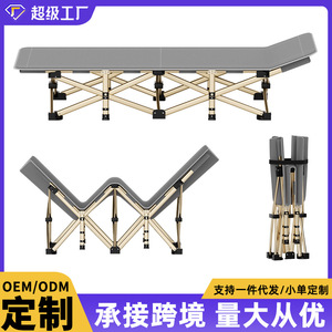 Cama plegable de metal rectangular para acampar, cama individual para uso en interiores y exteriores, almacenamiento compacto, cama para siesta en la oficina. - Product Image 6