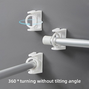 360 Degree Rotating Ring Telescopic Rod <b>Hook</b> Fixed Bracket 2 Mounting Triangle No Punch <b>Curtain</b> <b>Curtain</b> Poles Tracks Accessories - Product Image 3