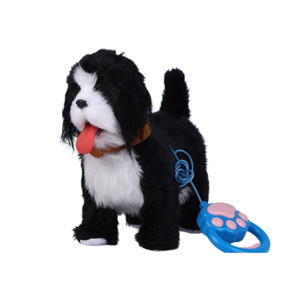 Peluche de Perro Maltés Blanco <span class=keywords><strong>Puro</strong></span> con Cuerda para Jalar, Juguete Musical con Cabeza Oscilante y Ladridos, con Collar de Corazón, para Bebé, Regalo Neutral para Baby Shower - Product Image 2