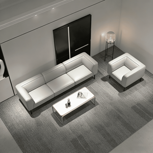 <span class=keywords><strong>Canapé</strong></span> d'angle en <span class=keywords><strong>cuir</strong></span> <span class=keywords><strong>beige</strong></span> 3 places, style minimaliste nordique italien, pour salon de luxe, idéal pour réception ou bureau, design nuage moderne - Product Image 2