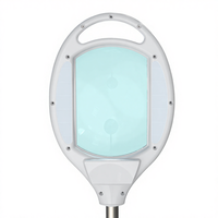 Lampe de lecture et de couture sur pied avec loupe, 6,85 x 4,25 pouces, luminosité réglable, grande lentille grossissante avec 40 LED SMD