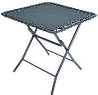 Table d'appoint pliante extérieure moderne et durable Cadre en verre léger Suspension Design Maille Porte-gobelets Mobilier d'extérieur facile