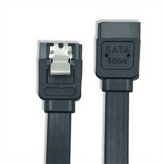 SATA 3.0 6Gb/s Data Cable Straight to Right Angle with Locking Latch for HDD SSD Flat SATA III Cable 6Gbps High Speed