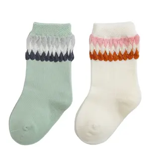 Однотонные, лидер продаж, носки с логотипом на заказ, осенне-зимние детские теплые носки для малышей, оптовая продажа