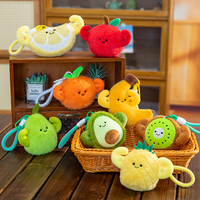 Jouets en peluche créatifs et mignons en forme de fruits, porte-clés en peluche, pomme, avocat, kiwi, porte-clés en forme de nourriture, pendentif pour sac, jouets en peluche