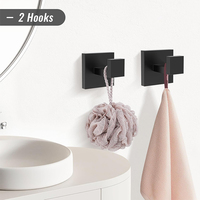 Ensemble de 5 accessoires de salle de bain suspendus, support mural auto-adhésif en acier inoxydable, barre porte-serviettes de 24 pouces avec crochet