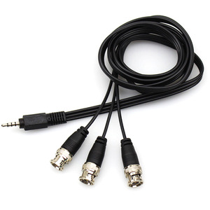 3.5mm Stereo Audio to 3 BNC <b>Splitter</b> Adapter with PVC Jacket and Braid Shielding Extended Cable for Computer Monitor LED Display - Product Image 1