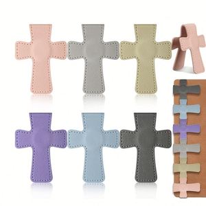 Pu Leather Classic Cross Holder 'Thank You' <b>Gifts</b> Christian <b>Bookmark</b> Double-Sided Magnetic Page Clips - Product Image 1