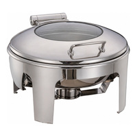 Plat de service de luxe en acier inoxydable effet miroir pour buffet de mariage, chauffe-plats pour traiteur