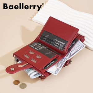 กระเป๋าสตางค์ผู้หญิง Baellerry สีแดง แบบมีฝาปิด ซิปใส่บัตร พกพาสะดวก ดีไซน์ป้องกันการโจรกรรม - Product Image 2