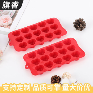 Heart Shape Silicone <b>Mold</b> 20 Cavity Red Baking Tool For <b>Cake</b> Decoration DIY Fondant Chocolate Molding - Product Image 5