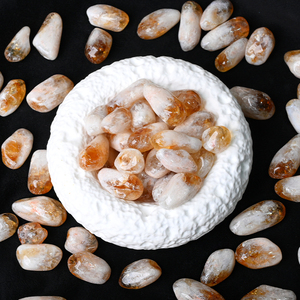 Pierre de guérison en cristal naturel poli en gros, pointe de citrine du Brésil roulée - Product Image 5