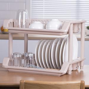 Estante <span class=keywords><strong>de</strong></span> cocina <span class=keywords><strong>de</strong></span> doble capa para secar y almacenar utensilios, platos, tazas, cubiertos y palillos - Product Image 4