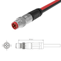 Conector M8, código P de 4 pines, Sensor Industrial Circular, cableado eléctrico, enchufe macho hembra, Cable, arnés de cables, conector impermeable