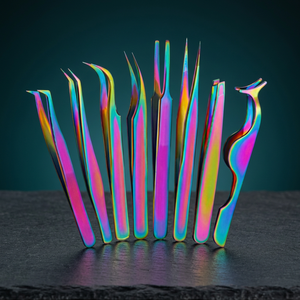 Pince à épiler ASAP en acier inoxydable écologique de haute qualité, argentée, anti-statique, à pointe dentelée de 10 mm de longueur pour sourcils et cils - Product Image 2