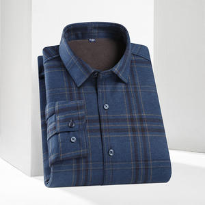 Camicia Autunnale da <span class=keywords><strong>Uomo</strong></span> Slim Fit Leggera Business Casual Senza Stiratura a Quadri Tendenza Moda Manica Lunga con Bottoni - Product Image 2