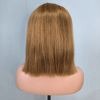 Perruque courte bob sans colle en cheveux humains vierges brésiliens HD, très vendue, 8-14 pouces, couleur 30