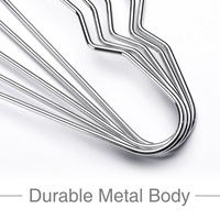 Cintre en métal chromé avec conception de vêtements, soutien de cintres, 10 pièces, vente en gros