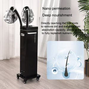 Équipement de beauté de salon Double Tube Nano Spray Micro Mist Hair Steamer Machine Hair Scalp Care Device Ozone Portable LED Display - Product Image 2