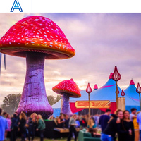 Grand champignon gonflable extérieur avec lumière led pour décoration carrée de zoo de parc de jardin de cour gonflable