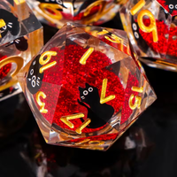 Dés à jouer polyédriques en résine liquide, peints à la main, écologiques, à bords vifs, avec paillettes galaxie, motif chat noir mignon, pour DND RPG TTRPG