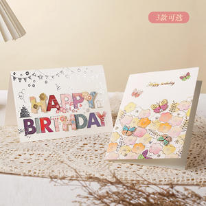 Carte de vœux d'<span class=keywords><strong>anniversaire</strong></span> en feuille d'or avec enveloppe, carte d'<span class=keywords><strong>anniversaire</strong></span> pliable créative - Product Image 2
