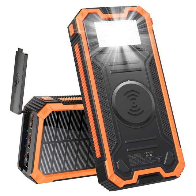 High Efficiency Bright LED Outdoor Waterproof Power Bank Solar 10000mAh Portable Battery Power Bank