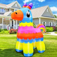 Pinata gonflable en forme d'âne coloré de grande taille pour l'extérieur avec souffleur et LED, modèles d'animaux gonflables pour les défilés et les événements festifs