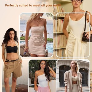 Reggiseni <span class=keywords><strong>Senza</strong></span> Spalline da Donna <span class=keywords><strong>con</strong></span> Supporto Wireless/<span class=keywords><strong>Con</strong></span> <span class=keywords><strong>Ferretto</strong></span>, Top a Tubo Multifunzione Antiscivolo, Bralette Push-up, <span class=keywords><strong>Reggiseno</strong></span> Bandeau Imbottito <span class=keywords><strong>Senza</strong></span> Cuciture - Product Image 4