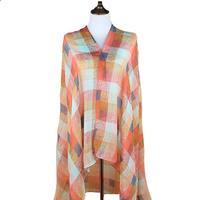 Écharpe longue en soie avec pompon pour femme, châle de plage, grand, cou en soie, nouvelle collection printemps et été